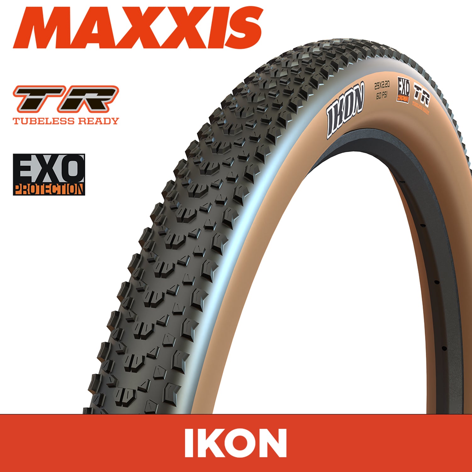 Maxxis Ikon - 27.5 X 2.20 Folding 60TPI EXO TR - Tanwall – Mackay