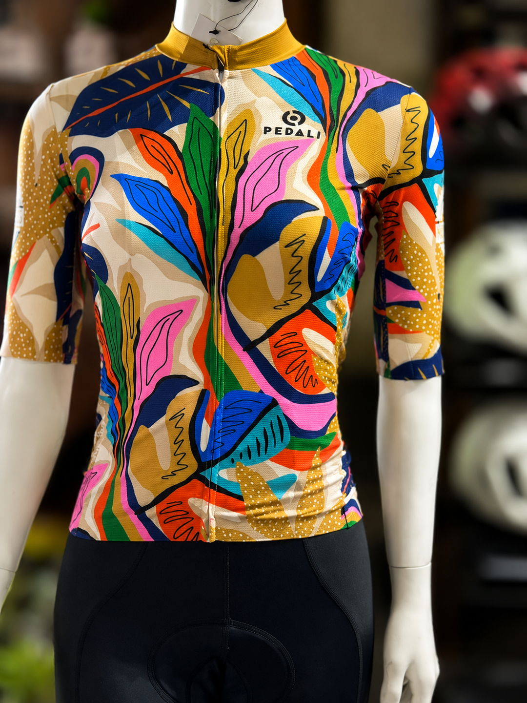 MC Short Sleeves Slim Cut Jersey - Women's Leaves and Flower