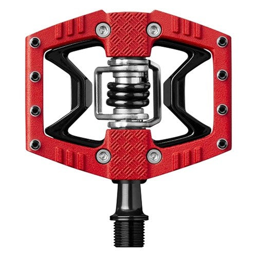 CRANKBROTHERS PEDAL DOUBLE SHOT 3 RED BLACK BODY WITH PINS - Mackay Cycles - [product_SKU] - Crankbrothers