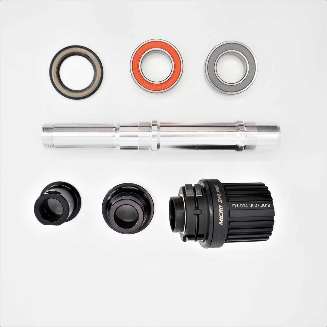 Syncros Silverton 2.5 Micro Spline rear hub service kit - freehub body, axle, bearings and end caps