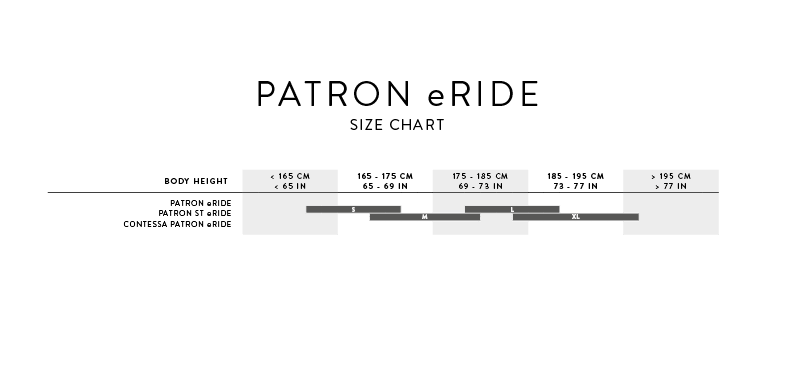 Scott Patron eRIDE size chart