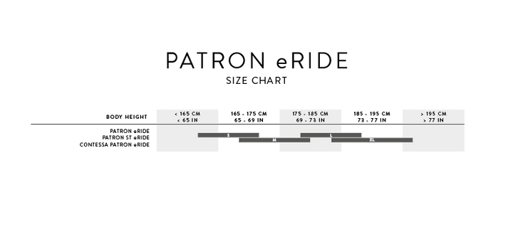 Scott Patron eRIDE size chart