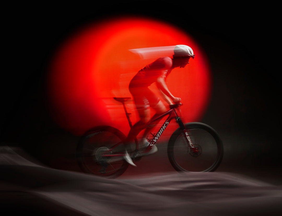 S-Works Epic 9 Red Tint dramatic motion