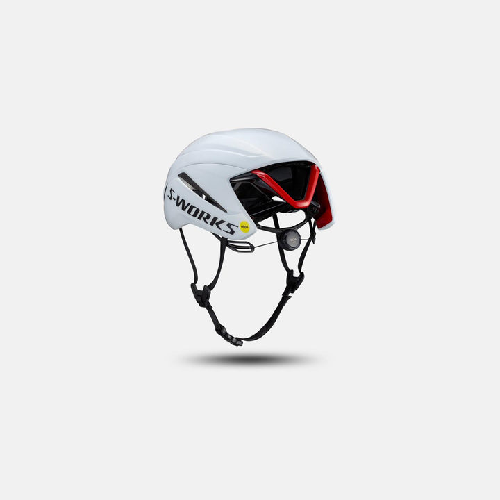 S-Works Evade 4 Helmet - White/Red Rear-3-4