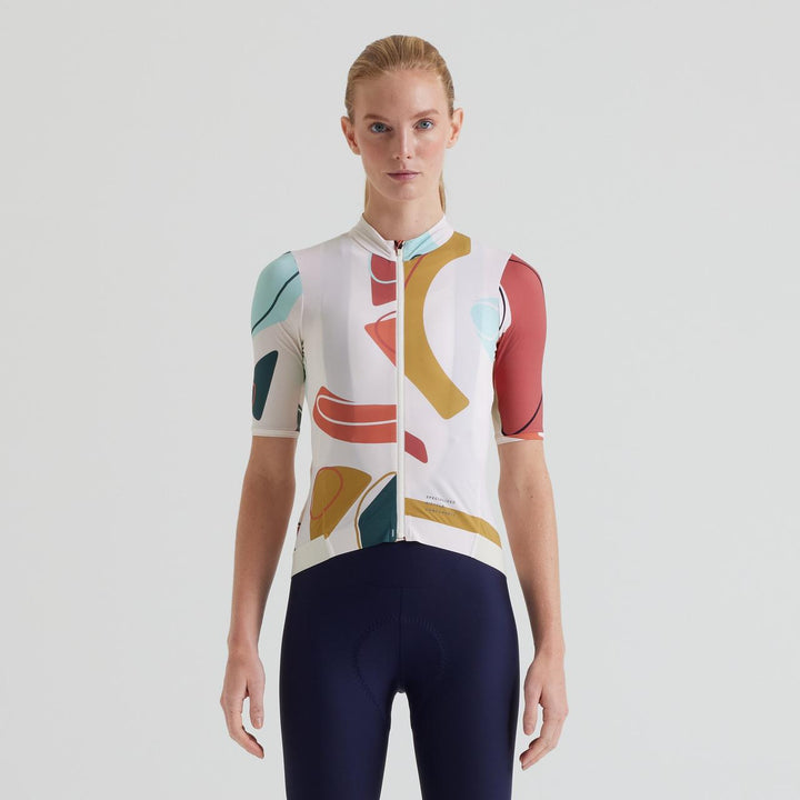 Women's Prime Short Sleeve Jersey Birch White/Multi Gather M