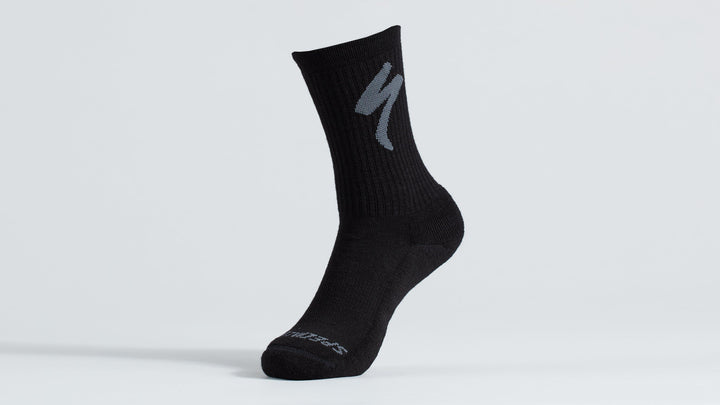 Merino Midweight Tall Logo Socks Black S