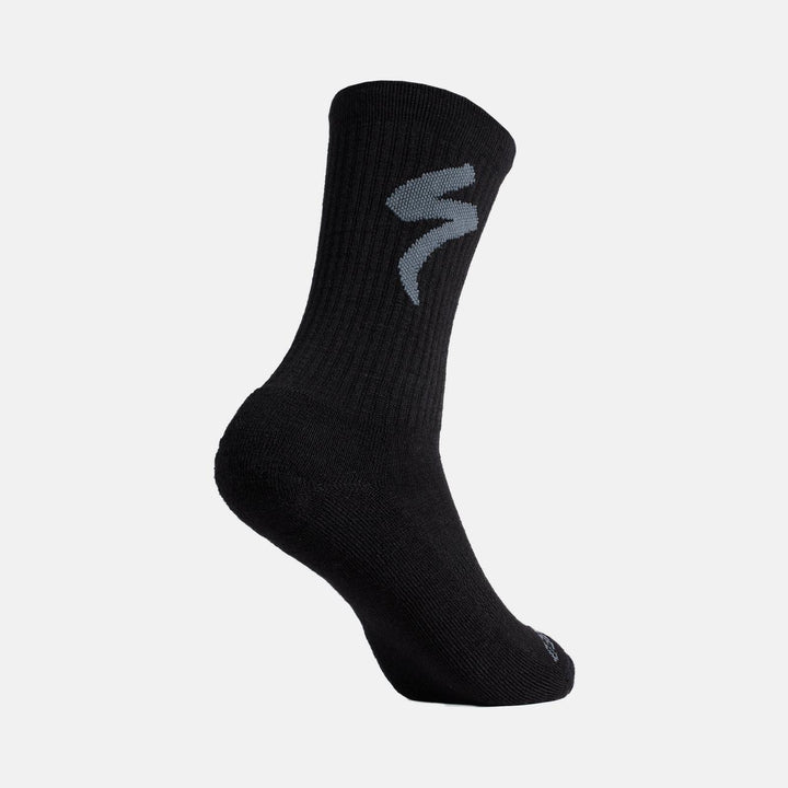 Merino Midweight Tall Logo Socks Black S