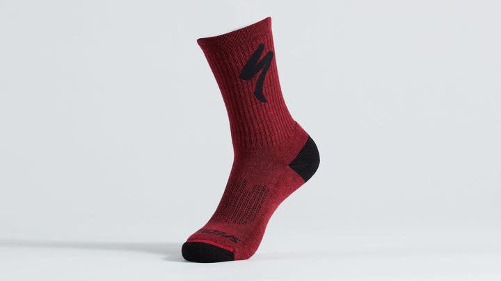 Merino Midweight Tall Logo Socks Black S