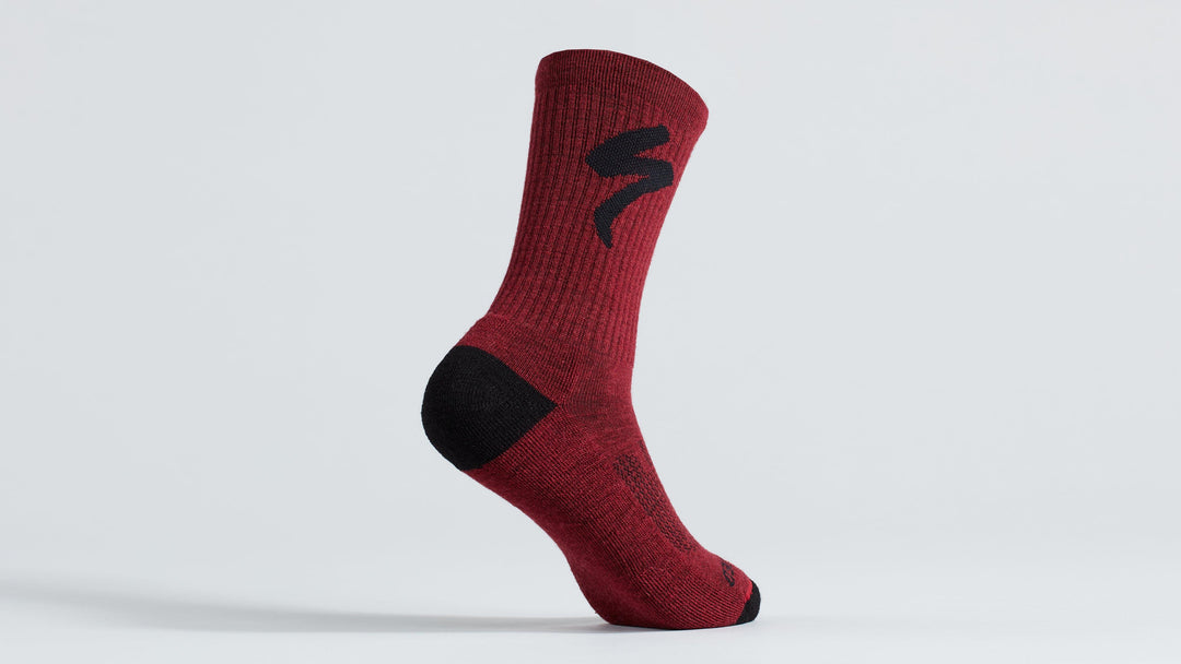 Merino Midweight Tall Logo Socks Black S
