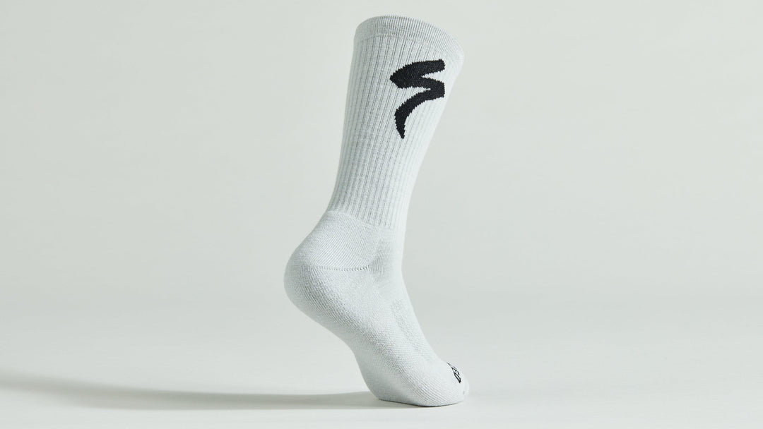Merino Midweight Tall Logo Socks Black S