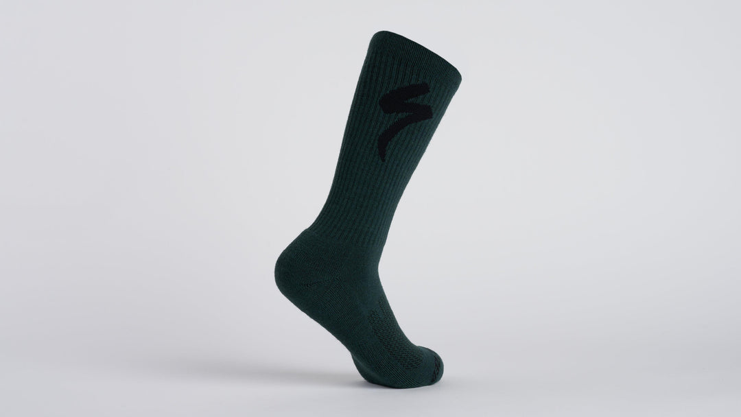 Merino Midweight Tall Logo Socks Black S