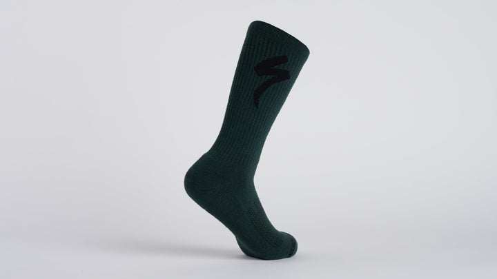 Merino Midweight Tall Logo Socks Black S