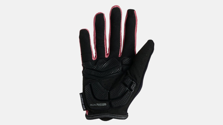 Women's Body Geometry Dual-Gel Long Finger Gloves BLK Dusty Rose M