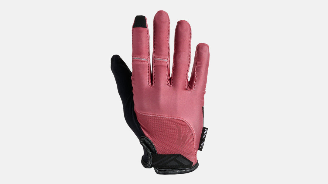 Women's Body Geometry Dual-Gel Long Finger Gloves BLK Dusty Rose M