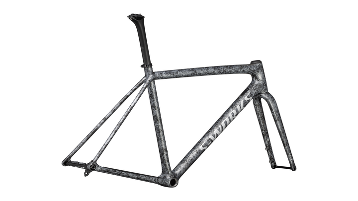 S-Works Crux Frameset Satin Carbon / Multi-Color Blurred Impasto / Gloss White Metallic Silver 56