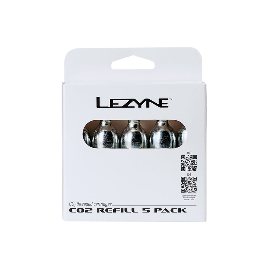 Lezyne 16 Gram Co2 5 Pack - Silver