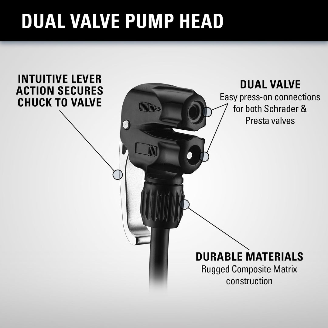 Lezyne Floor Pump Dual Valve Head