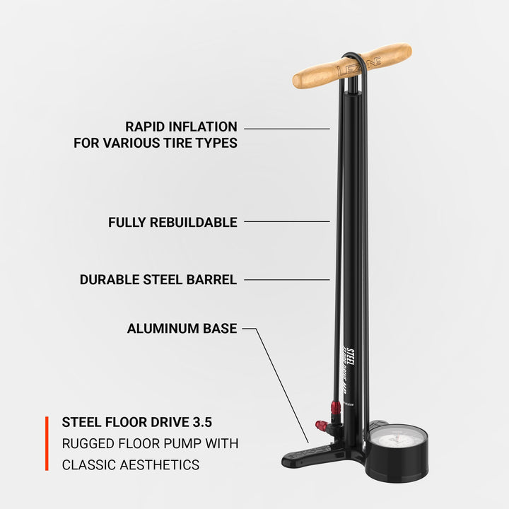 Lezyne Steel Floor Drive Flat Black