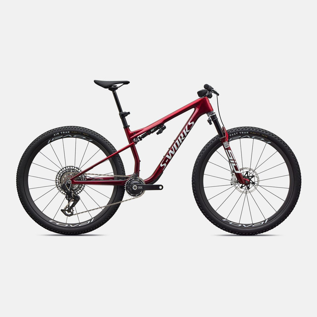 S-Works Epic 9 GLOSS RED TINT OVER RED REFLEX PEARL EDGE FADE / METALLIC WHITE SILVER XL