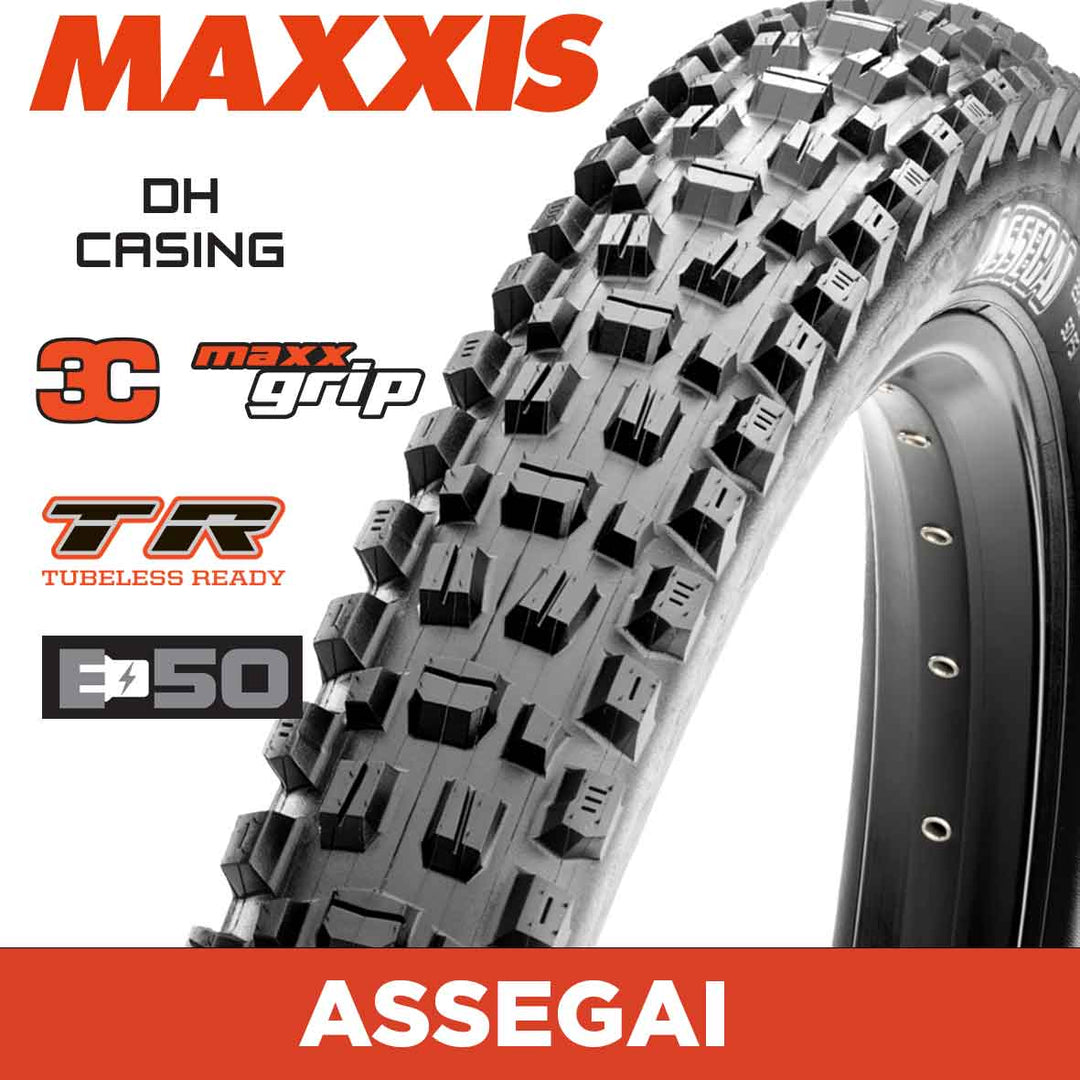 MAXXIS Downhill - ASSEGAI - 29X2.50 - 3C MAXXGRIP / New DH / TR - Foldable 120X2 TPI E25
