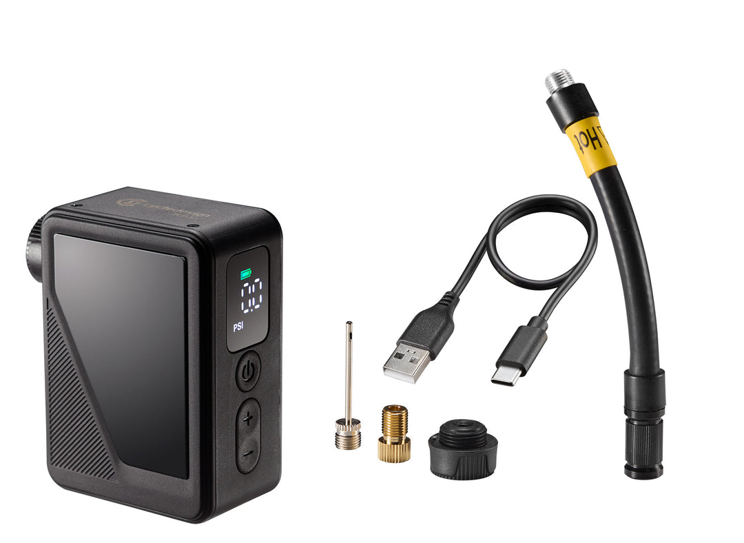 Cycle Design ECP-58 Electric Mini Compressor Pump with hose, USB-C cable and valve adaptors