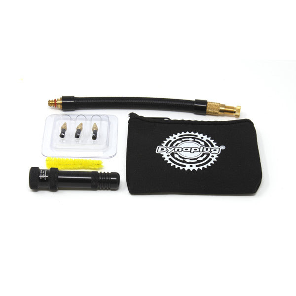 Dynaplug Tubeless Repair Kit - Air Road - Black W/ Pouch & Hose - Smaller Plugs Road Specific