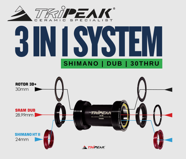 Tripeak Jetstream PRO Ceramic 3-in-1 Bottom Bracket System - 24/29/30mm