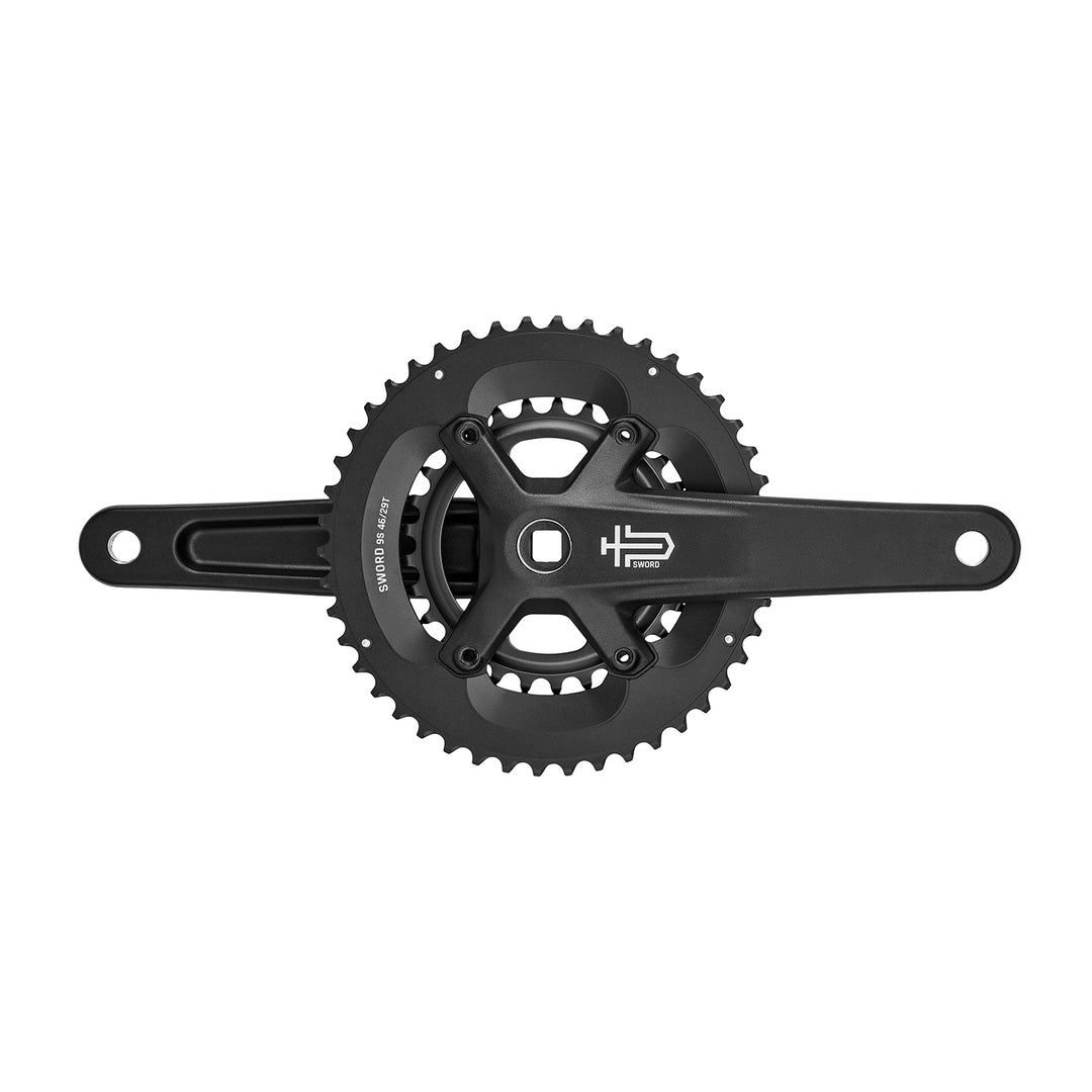 microSHIFT Sword Black Crankset - 9 Speed - 2x 46/29T - 172.5mm