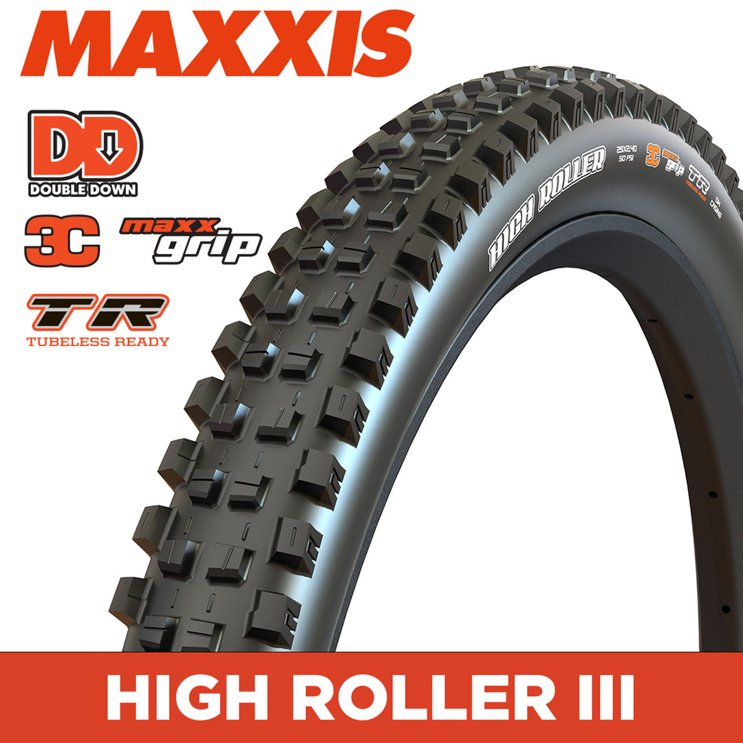 MAXXIS MOUNTAIN - HIGH ROLLER - 27.5X2.40 - 3C MaxxGrip / DD / TR - Foldable 120X2 TPI E25