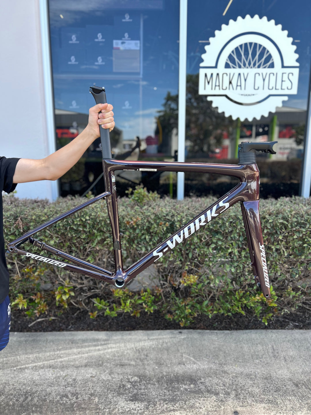 S-Works Tarmac SL8 Frameset - Gloss Solidity / Red to Black Pearl / Metallic White
