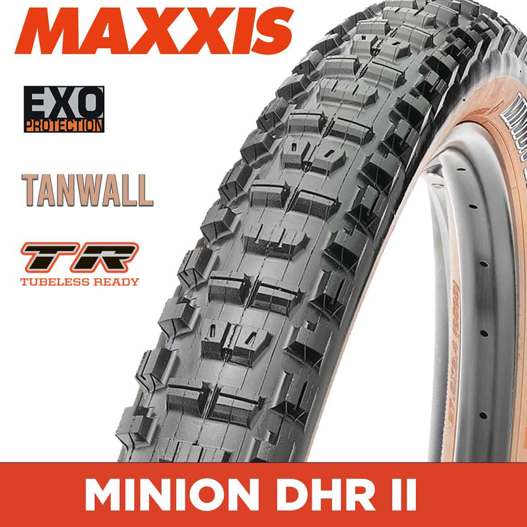 MAXXIS MOUNTAIN - MINION DHR II - 27.5X2.40 - EXO / TR / Tanwall - Foldable 60 TPI E25