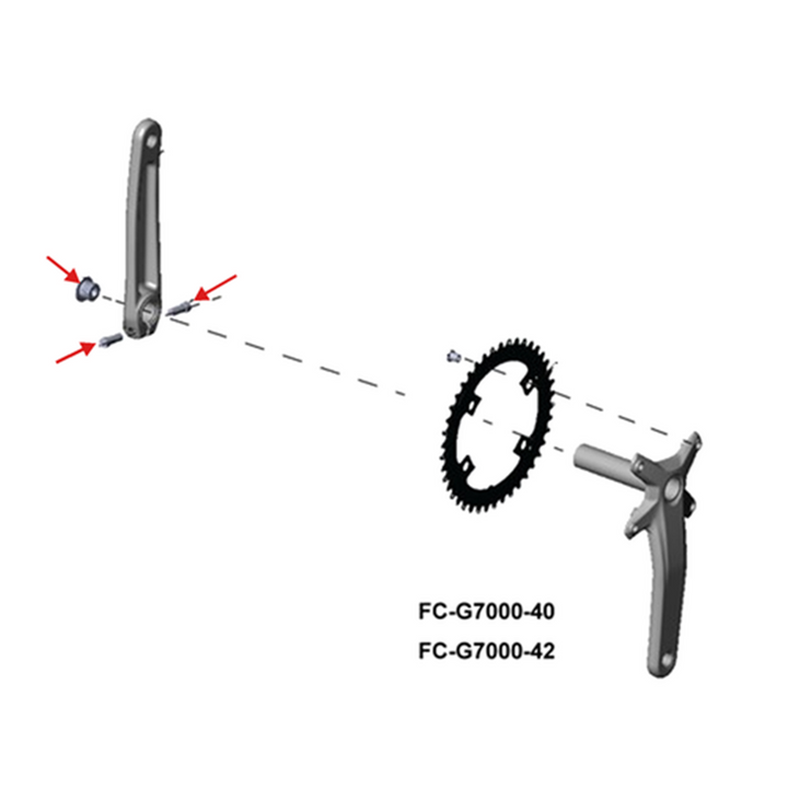 microSHIFT Sword Crank Preload Cap with Crank Arm Bolts