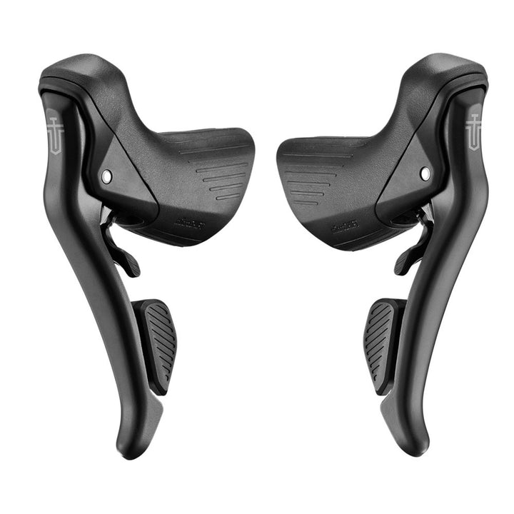 microSHIFT Sword Black Drop Bar Shifters - 2x9 - Pair