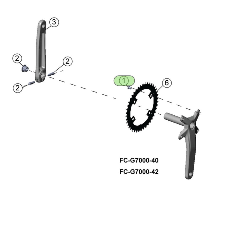 microSHIFT Sword Chainring Bolts - 4 Pack