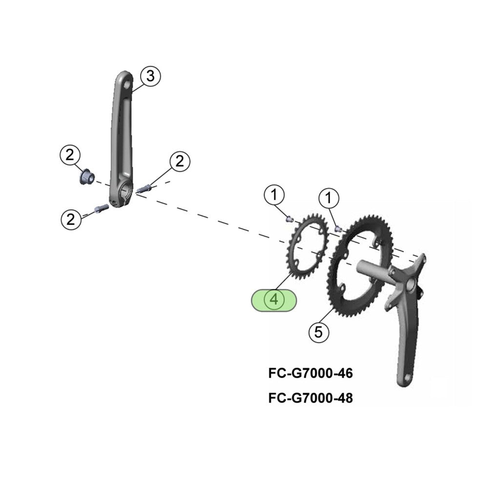 microSHIFT Sword Replacement Chainring - 31T (80 BCD, inner)