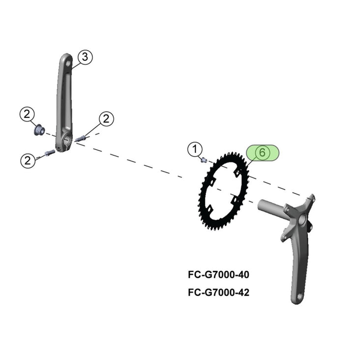 microSHIFT Sword Replacement Chainring - 42T Narrow Wide (110 BCD)