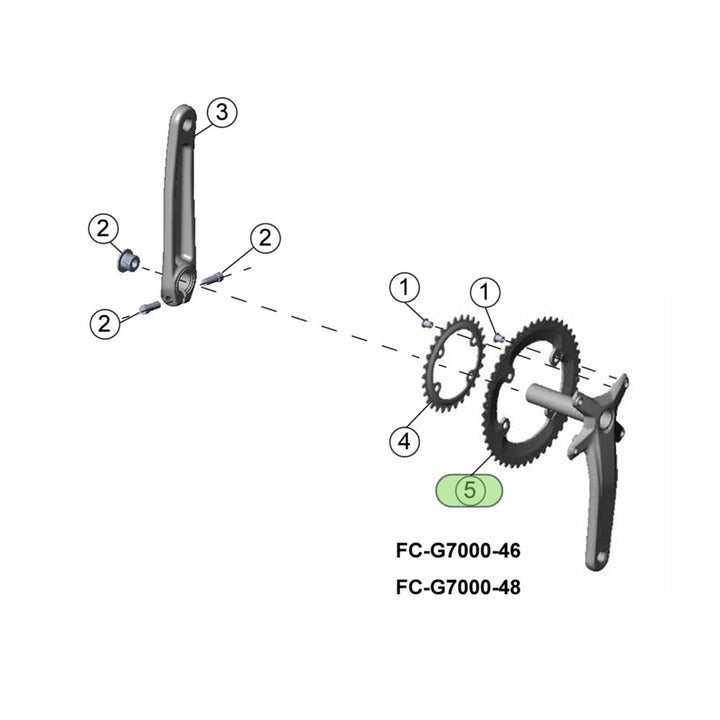 microSHIFT Sword Replacement Chainring - 46T (110 BCD, outer)