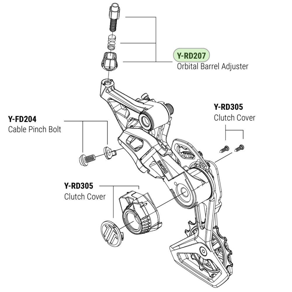 microSHIFT Rear Derailleur Barrel Adjuster Kit - Sword Orbital (Y-RD207)