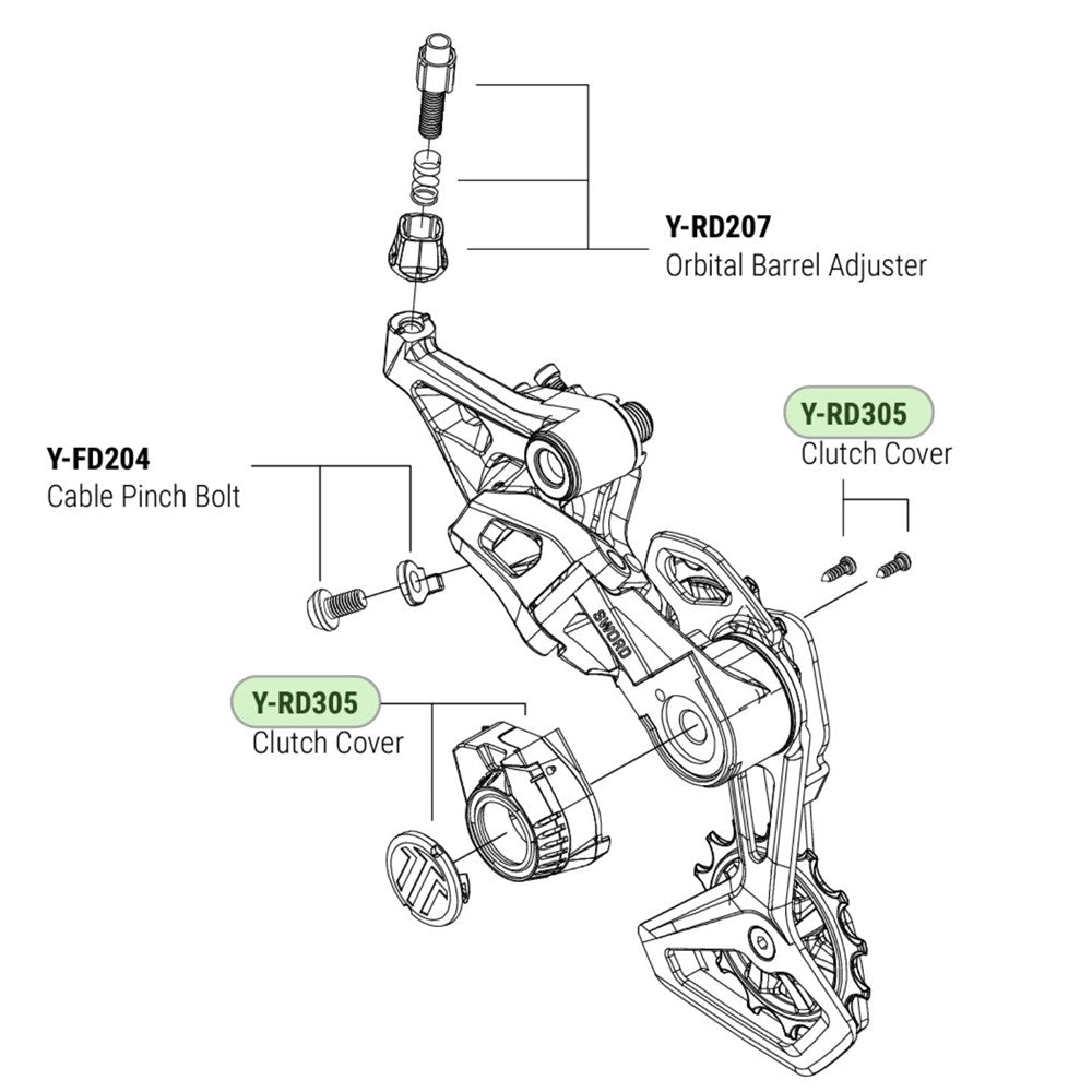 microSHIFT Rear Derailleur Clutch Cover - Sword (Y-RD305)