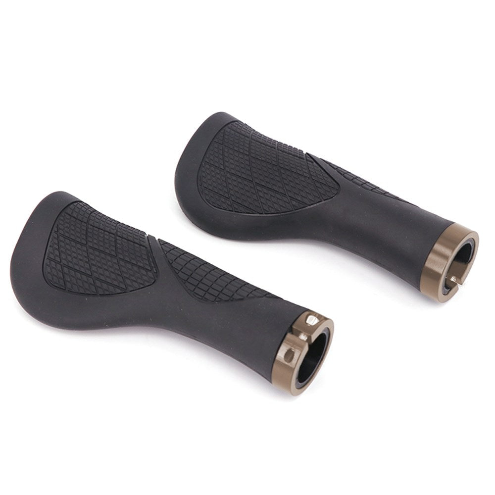 QBP Lock-On Ergonomic Grips - 140mm Black / Grey