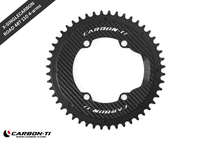 Carbon-Ti X-SingleCarbon Road Chainring - 48T x 110 BCD (4-arm)