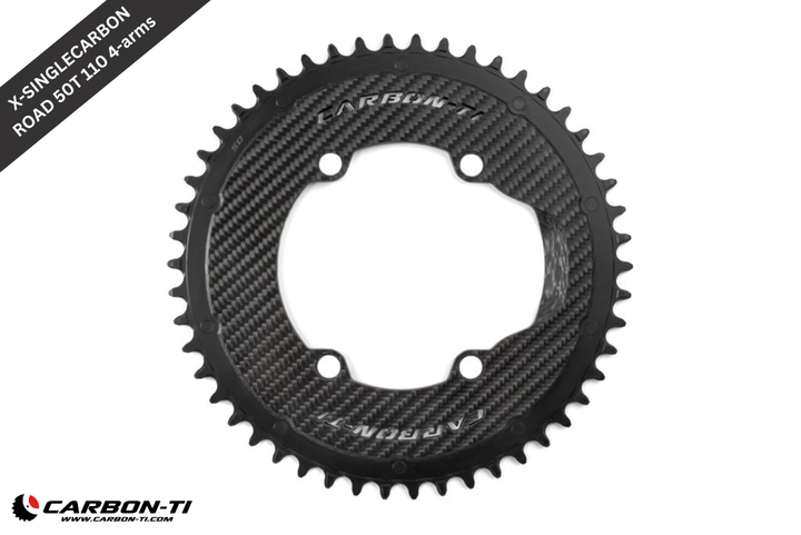 Carbon-Ti X-SingleCarbon Road Chainring - 50T x 110 BCD (4-arm)