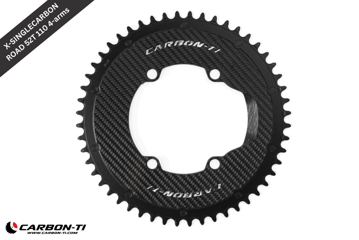 Carbon-Ti X-SingleCarbon Road Chainring - 52T x 110 BCD (4-arm)