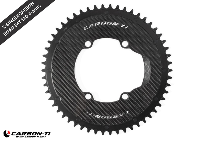 Carbon-Ti X-SingleCarbon Road Chainring - 54T x 110 BCD (4-arm)