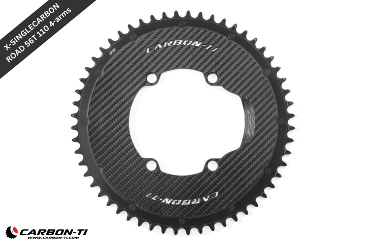 Carbon-Ti X-SingleCarbon Road Chainring - 56T x 110 BCD (4-arm)