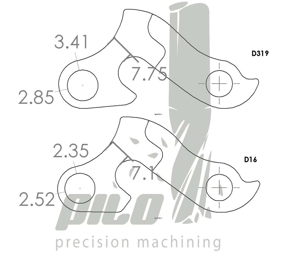 Pilo Derailleur Hanger D16 - for Cube / Focus / Fuji +
