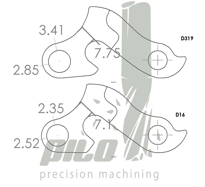 Pilo Derailleur Hanger D16 - for Cube / Focus / Fuji +