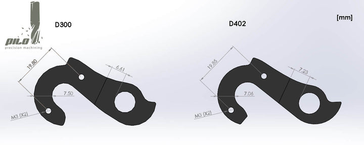 Pilo Derailleur Hanger D402 - Carrera / Wilier / De Rosa