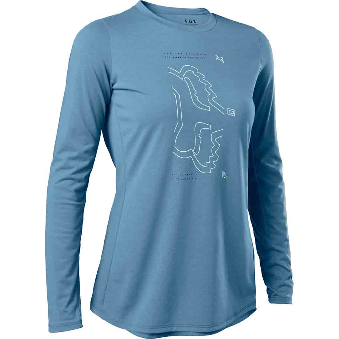 Fox Womens Ranger DR LS Jersey — DustBlue