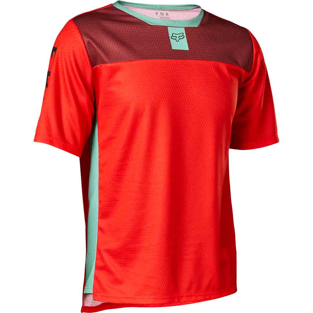 Fox Youth Defend SS Jersey — Fluoro Red